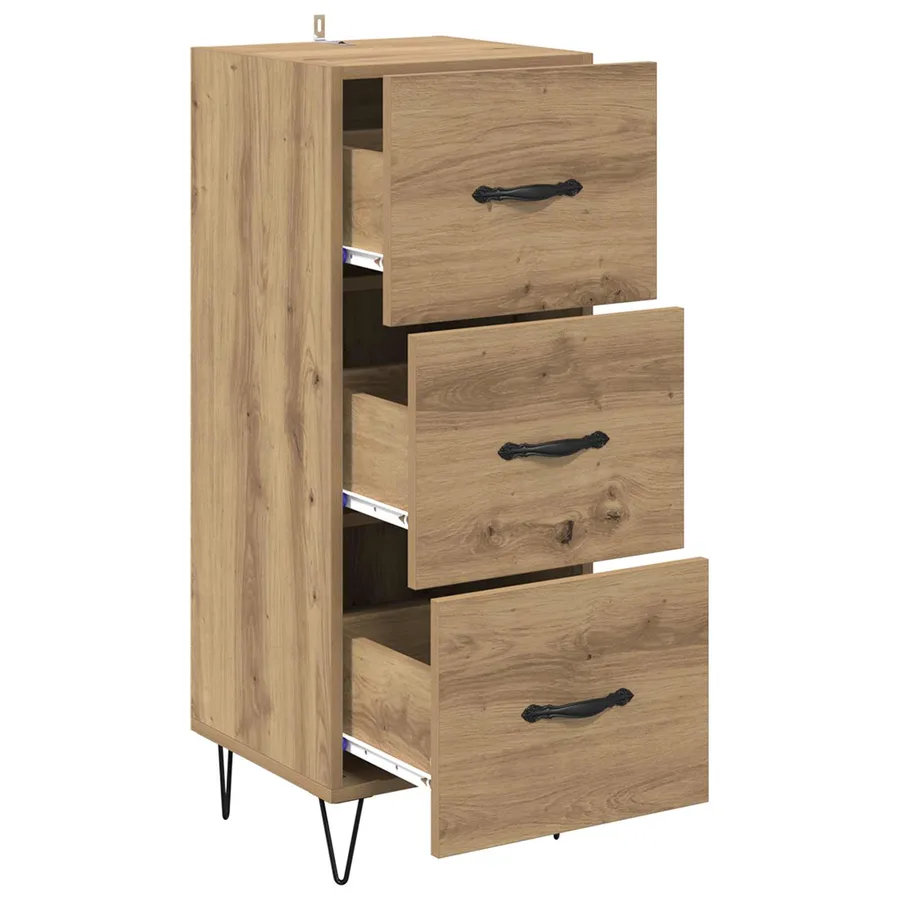 Buffet chêne artisanal 34 x 34,5 x 90 cm Bois d'ingénierie - 5