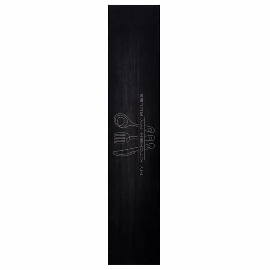 Tapis de Cuisine Couverts Noir 300 x 60 cm Velours - 2