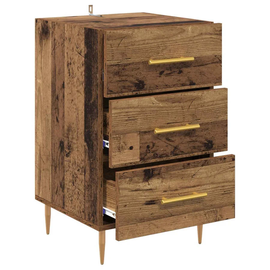 Cabinet de chevet Bois ancien 40 x 40 x 66 cm Bois d'ingénierie - 5