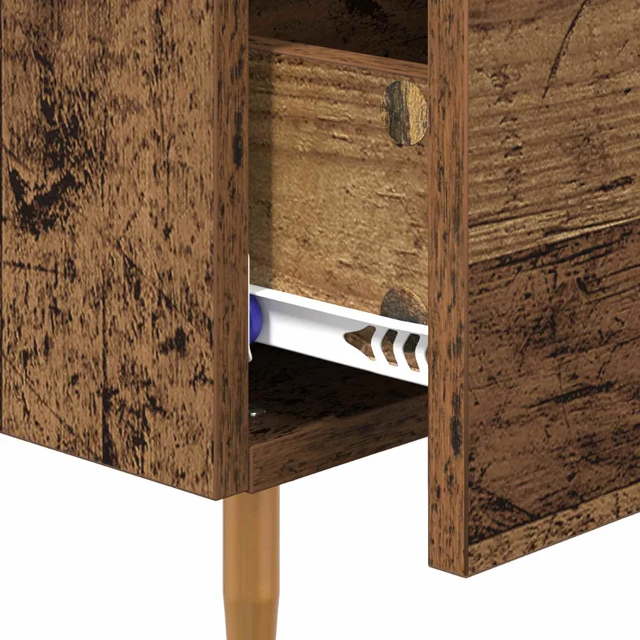 Cabinet de chevet Bois ancien 40 x 40 x 66 cm Bois d'ingénierie - 9