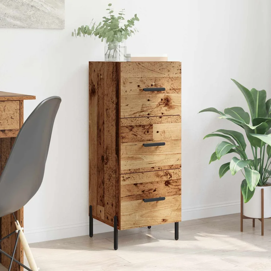 Buffet Bois ancien 34 x 34,5 x 90 cm Bois d'ingénierie