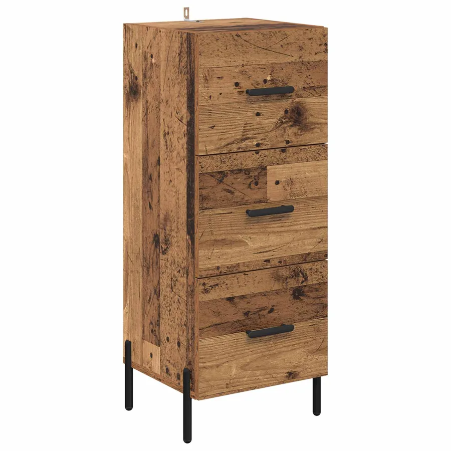 Buffet Bois ancien 34 x 34,5 x 90 cm Bois d'ingénierie - 2