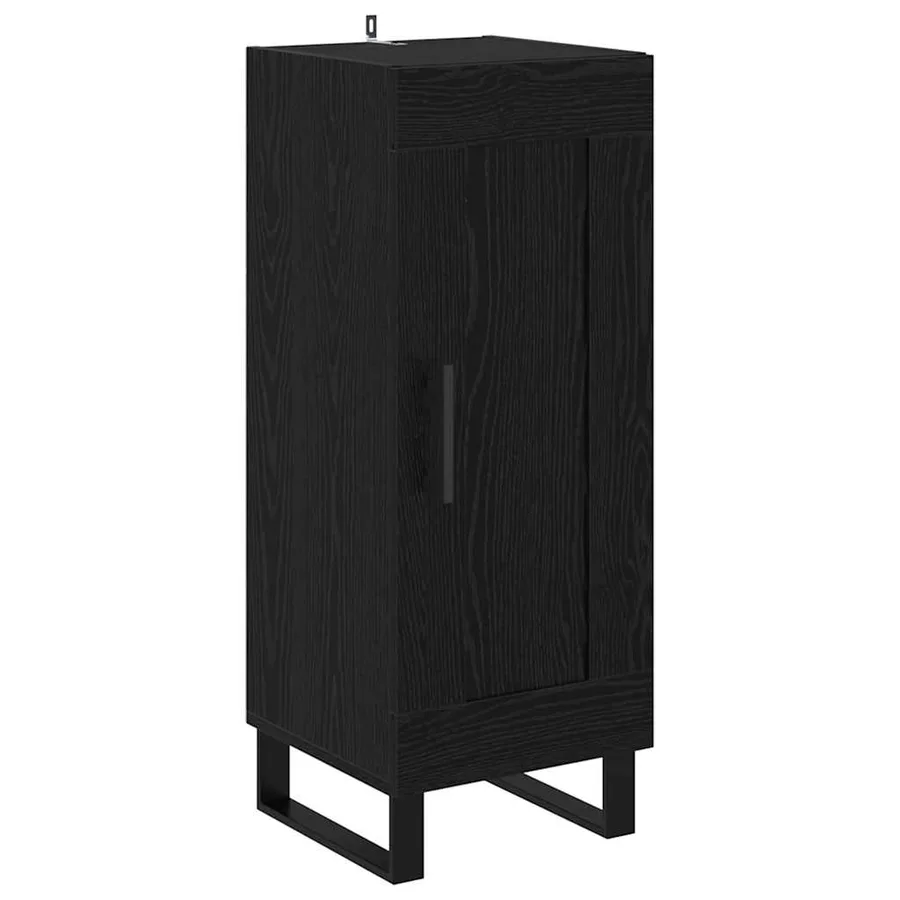 Buffet Chêne noir 34,5 x 34 x 90 cm Bois d'ingénierie et fer - 2