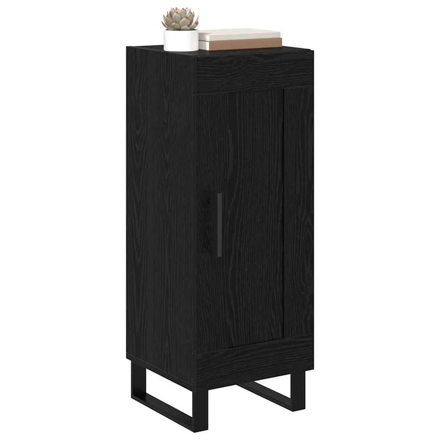 Buffet Chêne noir 34,5 x 34 x 90 cm Bois d'ingénierie et fer - 3