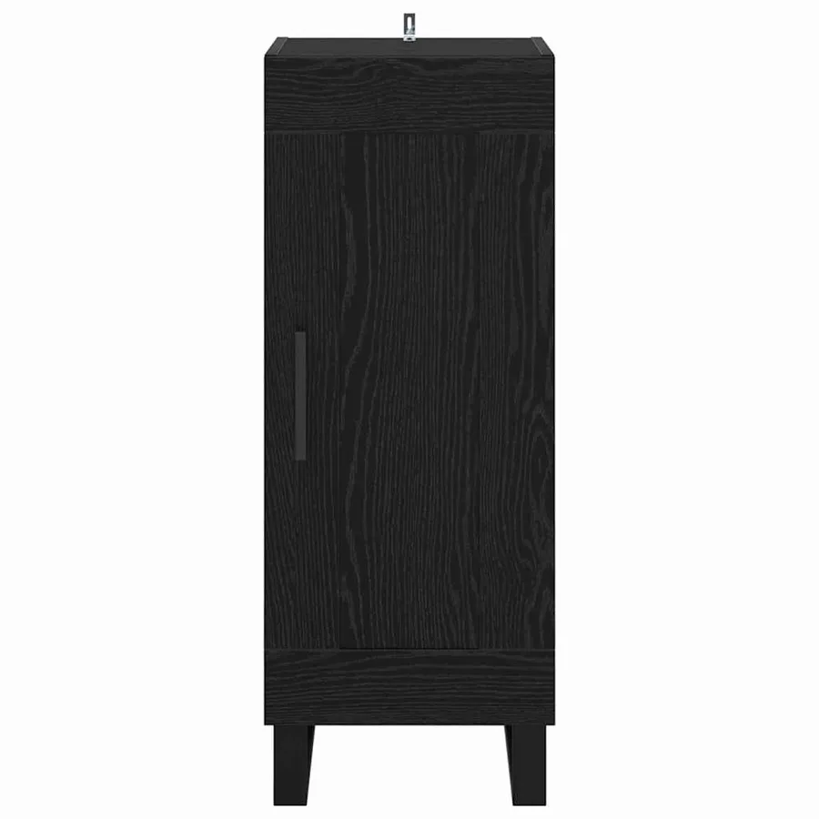 Buffet Chêne noir 34,5 x 34 x 90 cm Bois d'ingénierie et fer - 6