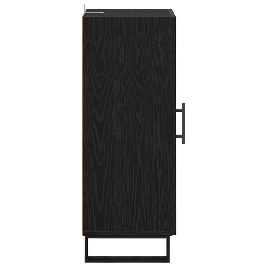 Buffet Chêne noir 34,5 x 34 x 90 cm Bois d'ingénierie et fer - 7