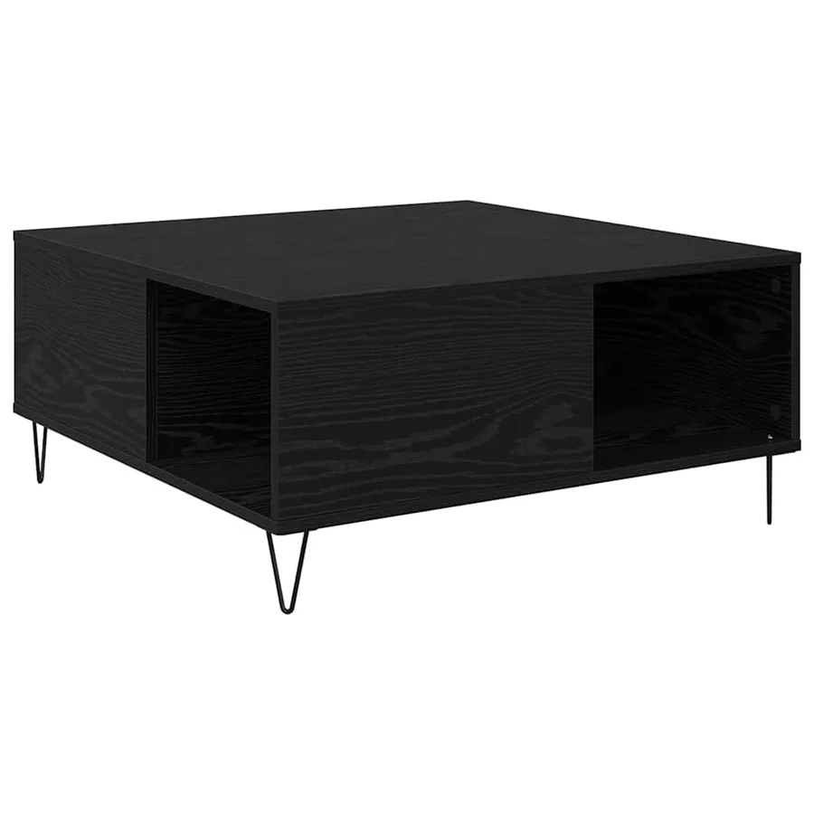Table basse Chêne noir 80 x 80 x 36,5 cm Bois d'ingénierie - 2