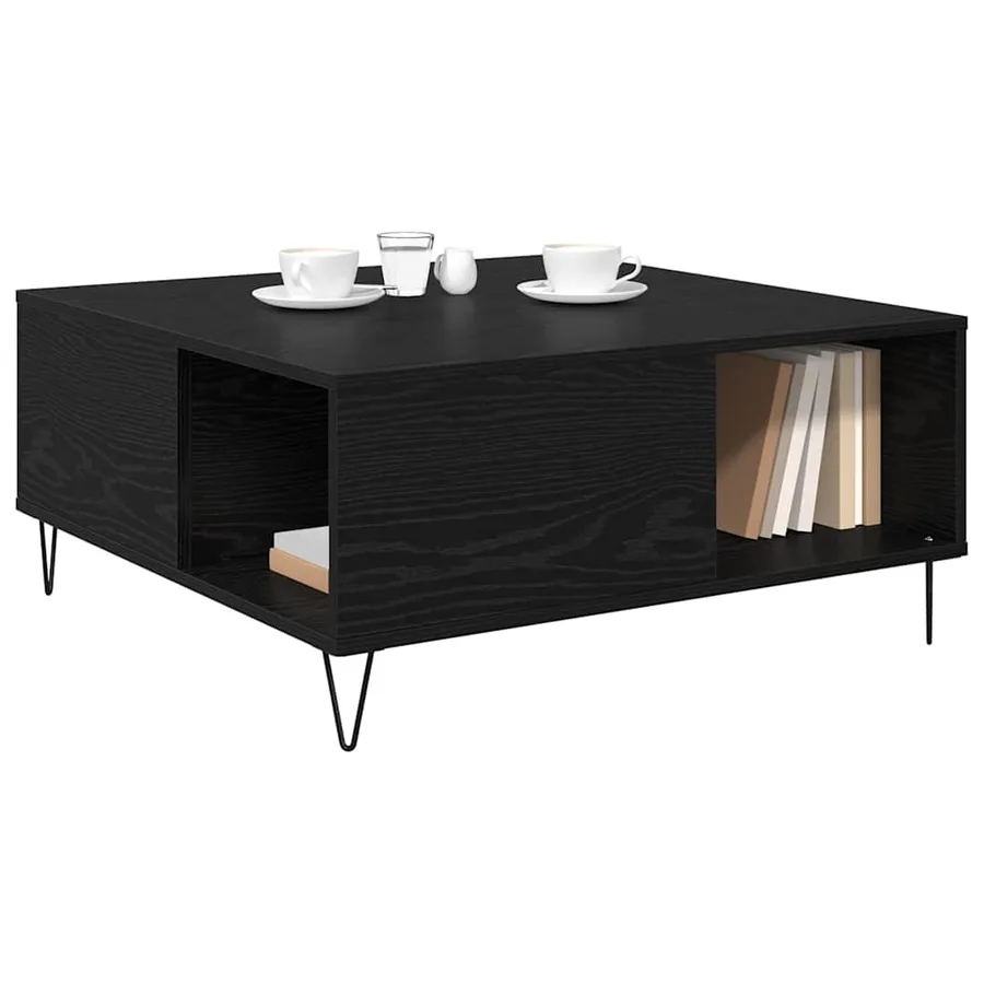 Table basse Chêne noir 80 x 80 x 36,5 cm Bois d'ingénierie - 3