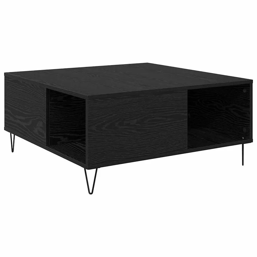 Table basse Chêne noir 80 x 80 x 36,5 cm Bois d'ingénierie - 7