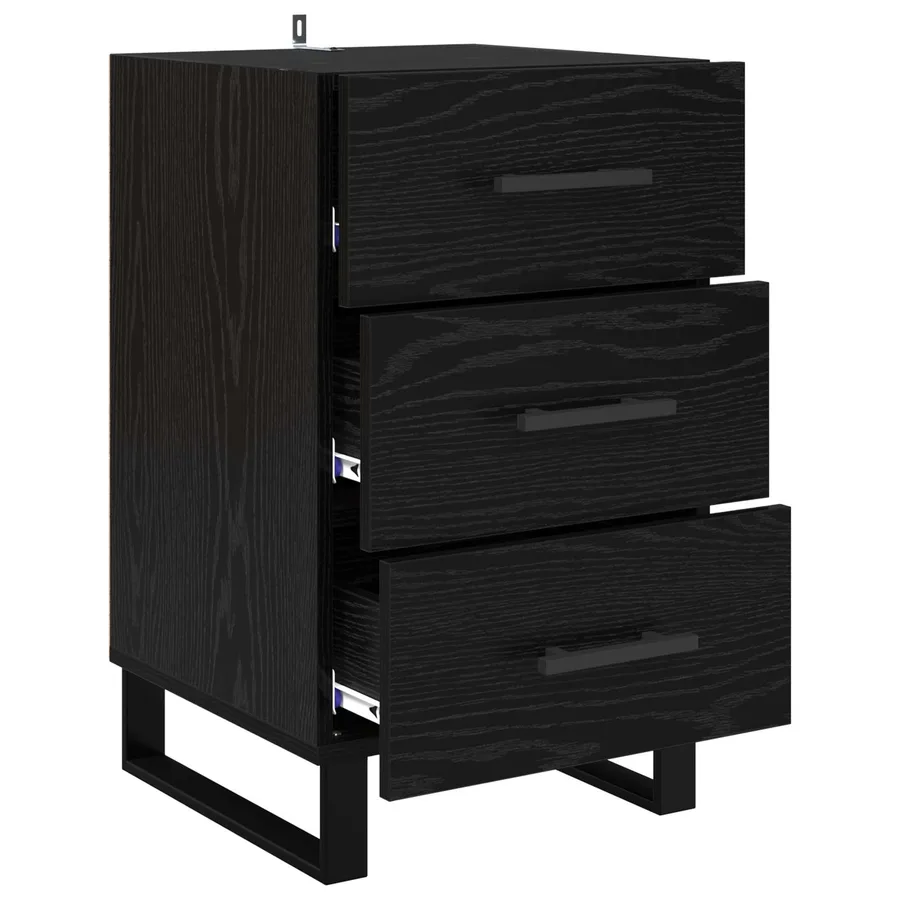 Cabinet de chevet Chêne noir 40 x 40 x 66 cm Bois d'ingénierie - 5