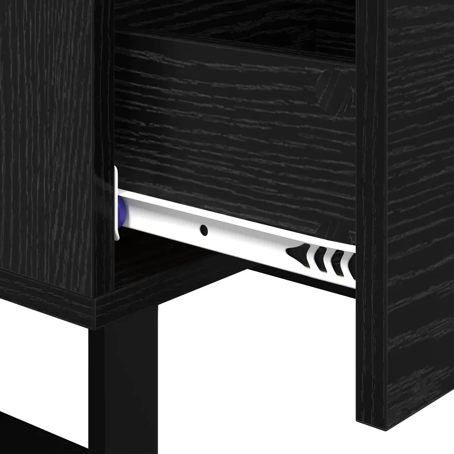 Cabinet de chevet Chêne noir 40 x 40 x 66 cm Bois d'ingénierie - 9