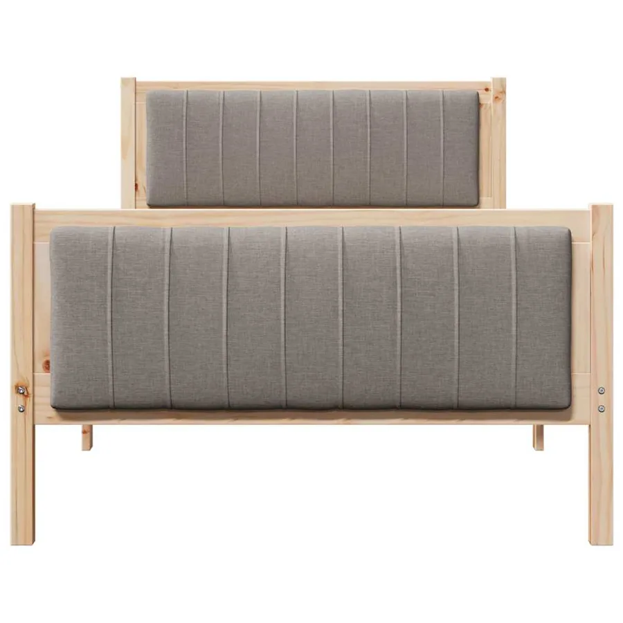 Cadre de lit Marron et taupe 100 x 200 cm Bois massif en pin - 5