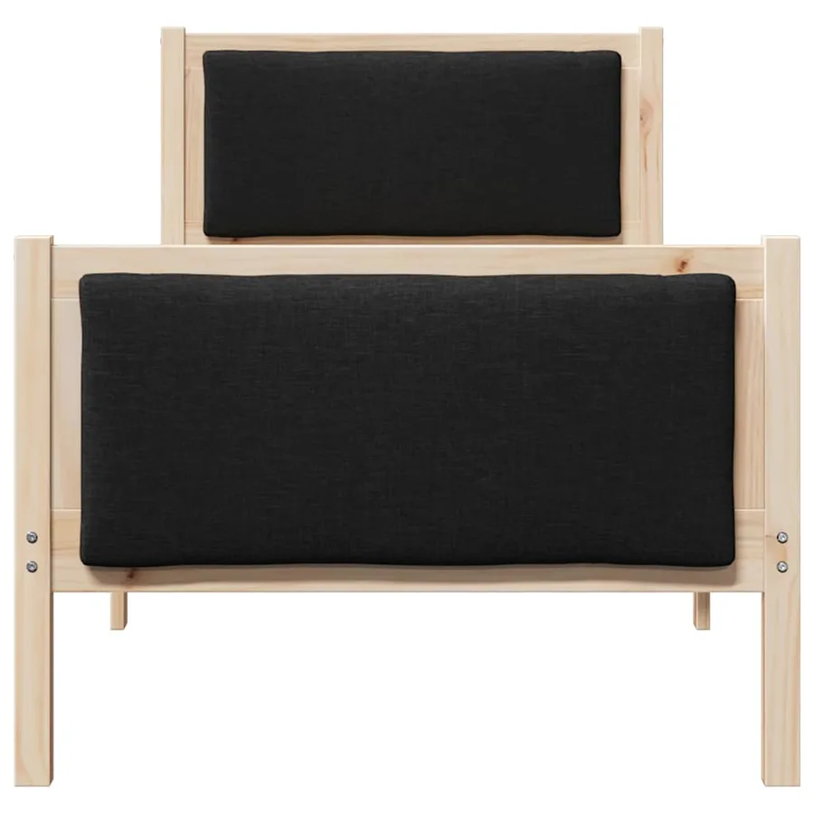 Cadre de lit avec tête de lit Noir 80 x 200 cm tissu - 5