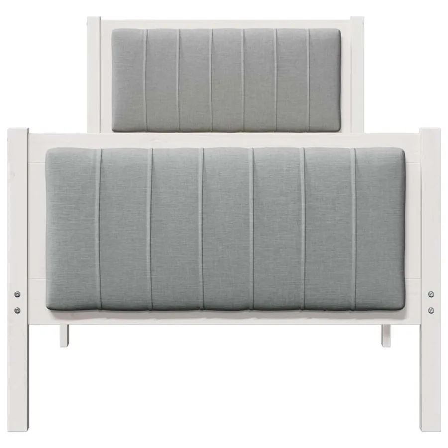 Cadre de lit Blanc et gris clair 80 x 200 cm Bois massif en pin - 5