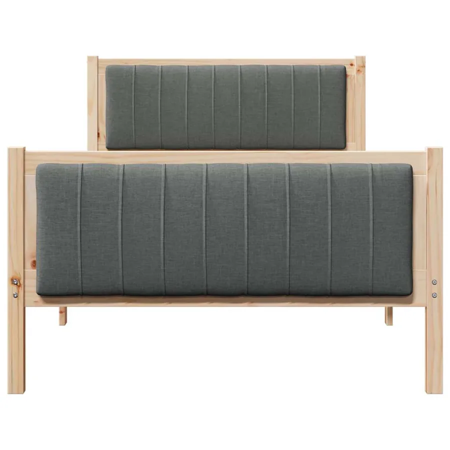 Cadre de lit avec tête de lit marron et gris foncé 100 x 200 cm - 5