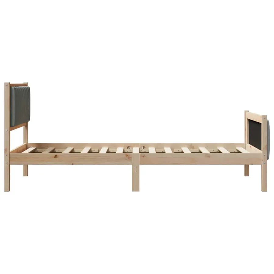 Cadre de lit avec tête de lit marron et gris foncé 100 x 200 cm - 6