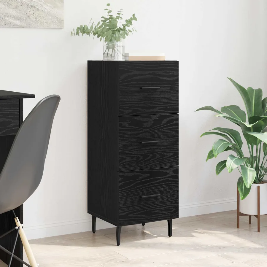 Buffet Chêne noir 34 x 34,5 x 90 cm Bois d'ingénierie