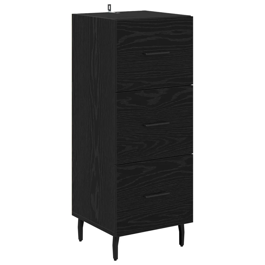 Buffet Chêne noir 34 x 34,5 x 90 cm Bois d'ingénierie - 2