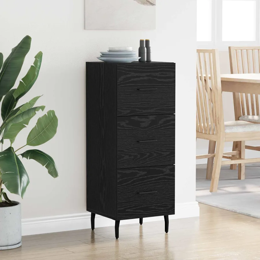 Buffet Chêne noir 34 x 34,5 x 90 cm Bois d'ingénierie - 4