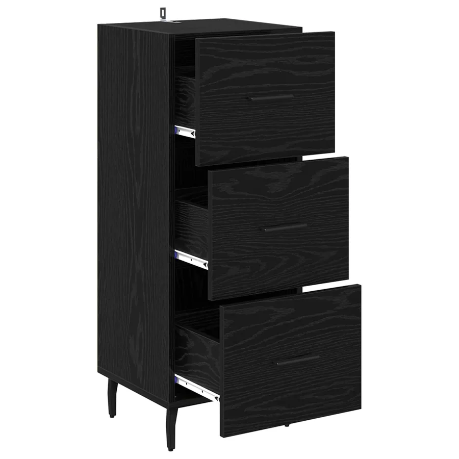 Buffet Chêne noir 34 x 34,5 x 90 cm Bois d'ingénierie - 5