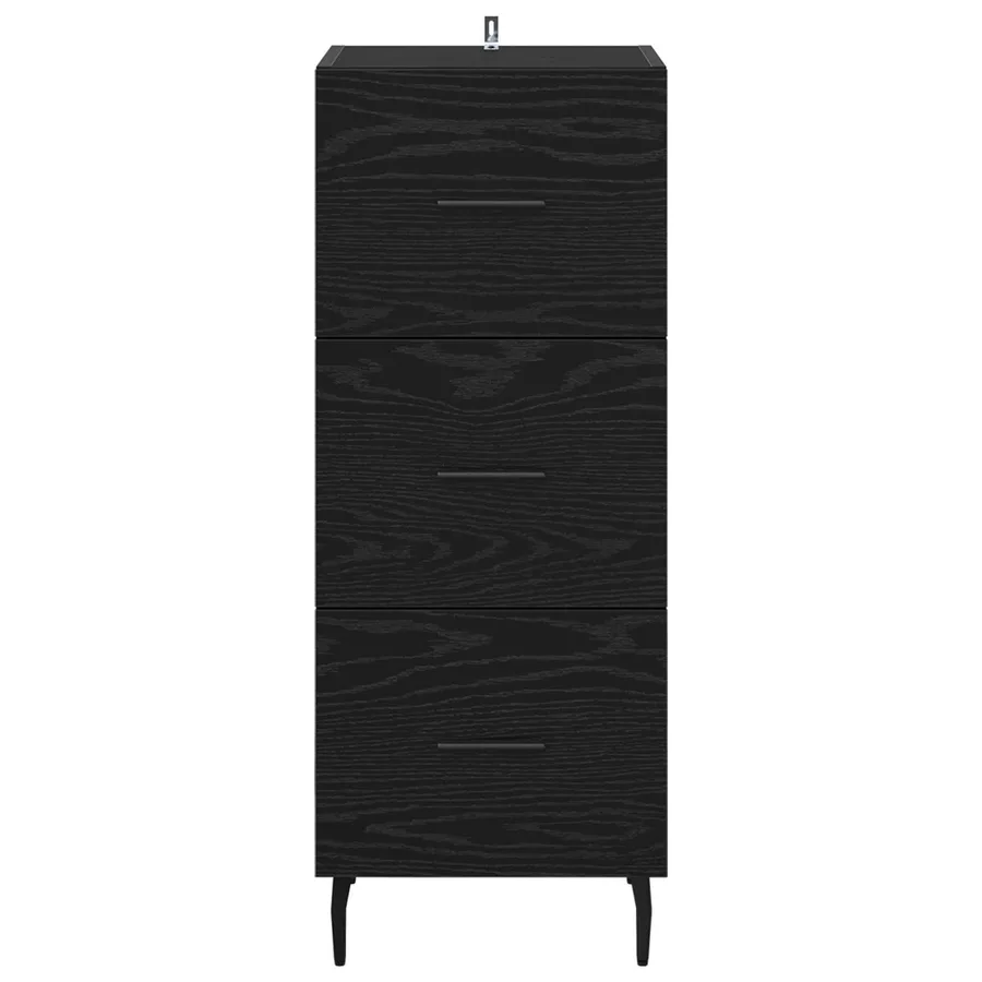 Buffet Chêne noir 34 x 34,5 x 90 cm Bois d'ingénierie - 6