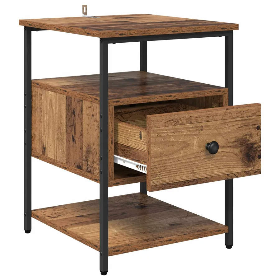 Cabinet de chevet Bois ancien 40 x 42 x 56 cm Bois d'ingénierie - 5