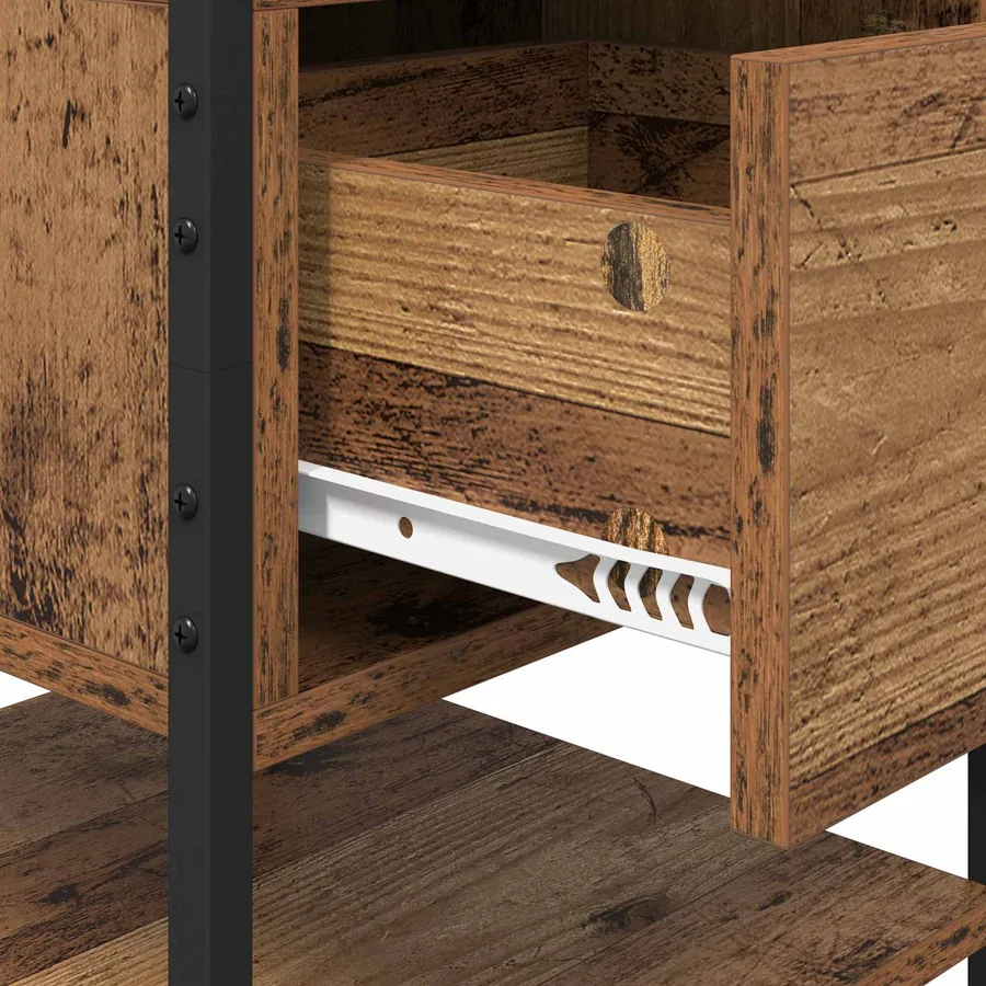 Cabinet de chevet Bois ancien 40 x 42 x 56 cm Bois d'ingénierie - 9