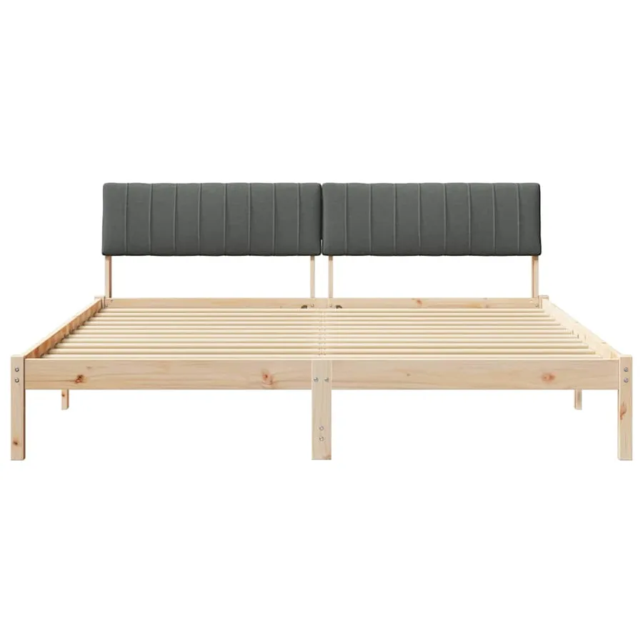 Cadre de lit avec tête de lit marron et gris foncé 180 x 200 cm - 5