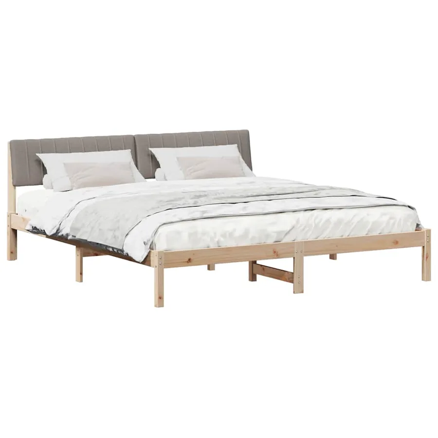 Cadre de lit Marron et taupe 180 x 200 cm Bois massif en pin - 3