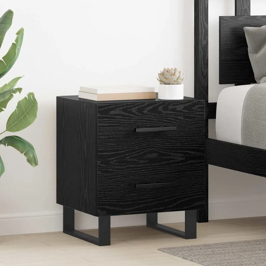 Cabinet de chevet 2 pcs Chêne noir 40 x 35 x 47,5 cm
