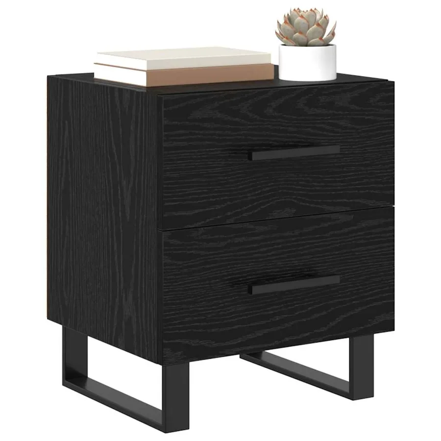 Cabinet de chevet 2 pcs Chêne noir 40 x 35 x 47,5 cm - 3