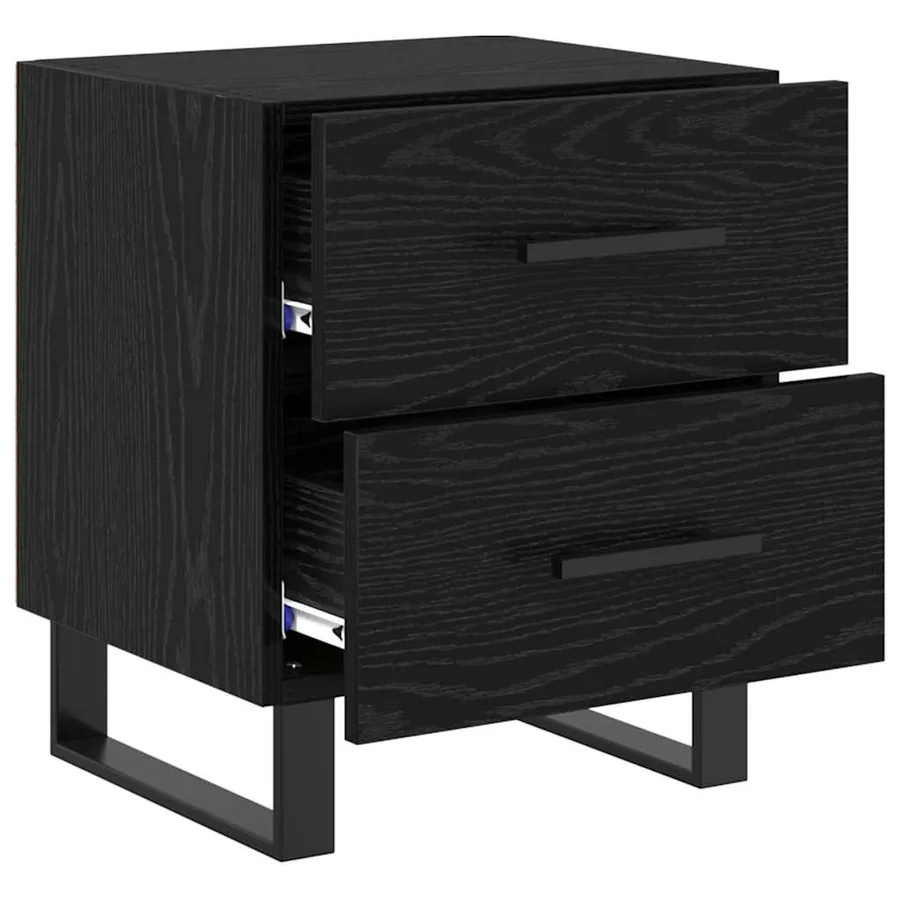 Cabinet de chevet 2 pcs Chêne noir 40 x 35 x 47,5 cm - 6