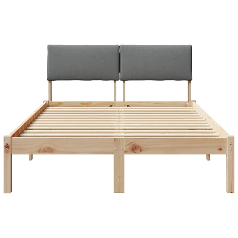 Cadre de lit avec tête de lit marron et gris foncé 120 x 190 cm - 5