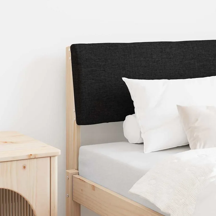 Tête de lit capitonnée Noir 75 cm Pin massif