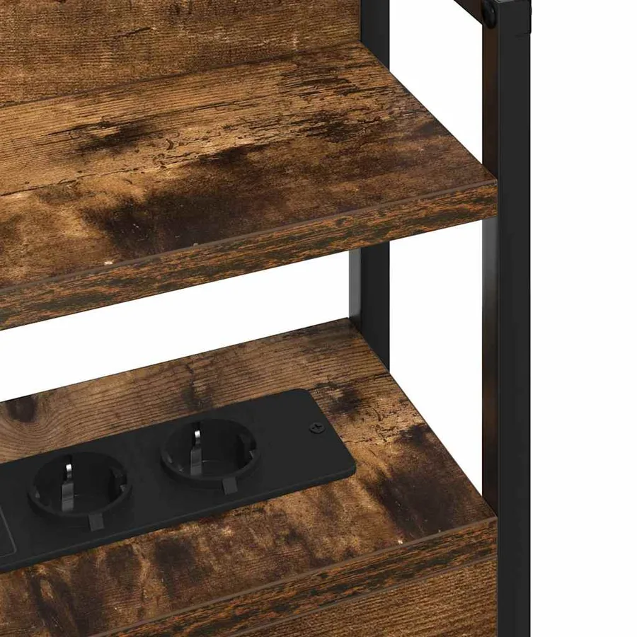 Tête de lit de rangement Chêne fumé Bois d'ingénierie - 9