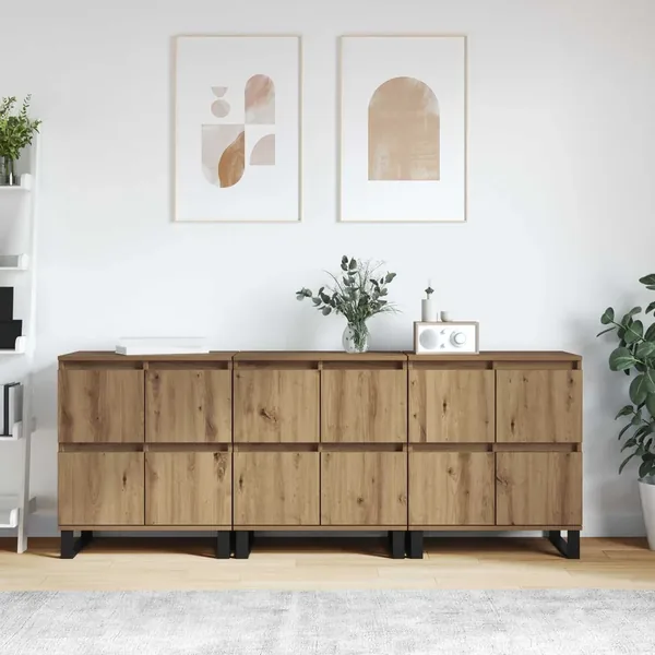 Buffet 3 pcs Chêne artisanal 60 x 35 x 70 cm