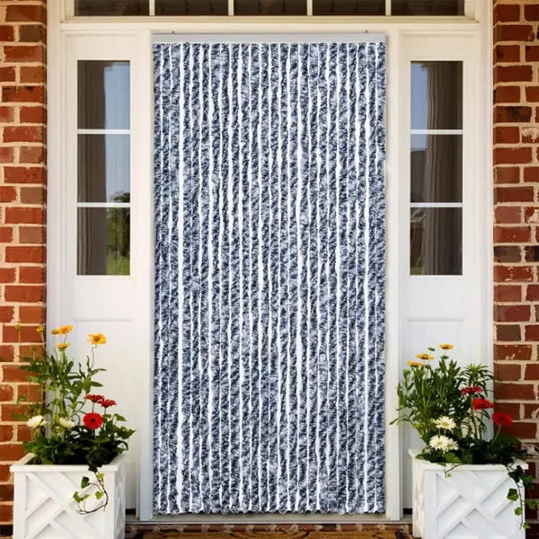 Moustiquaire Bleu blanc et argenté 100x220 cm Chenille