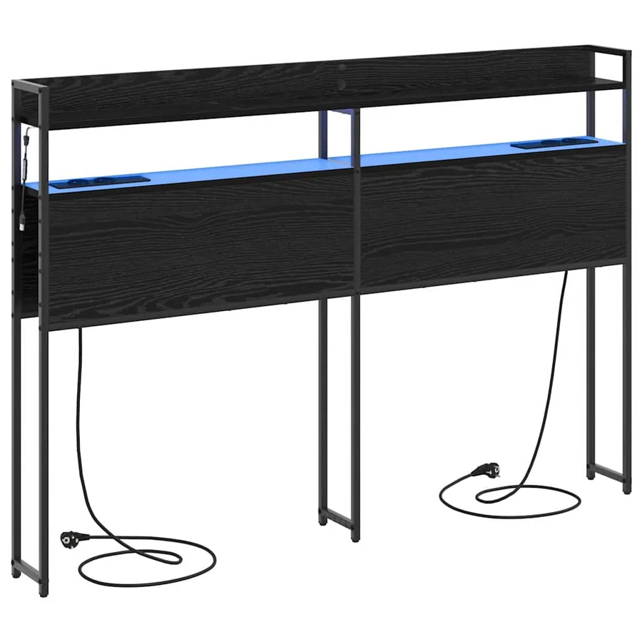 Tête de lit de rangement Chêne noir Bois d'ingénierie - 2