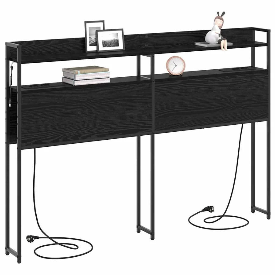 Tête de lit de rangement Chêne noir Bois d'ingénierie - 3