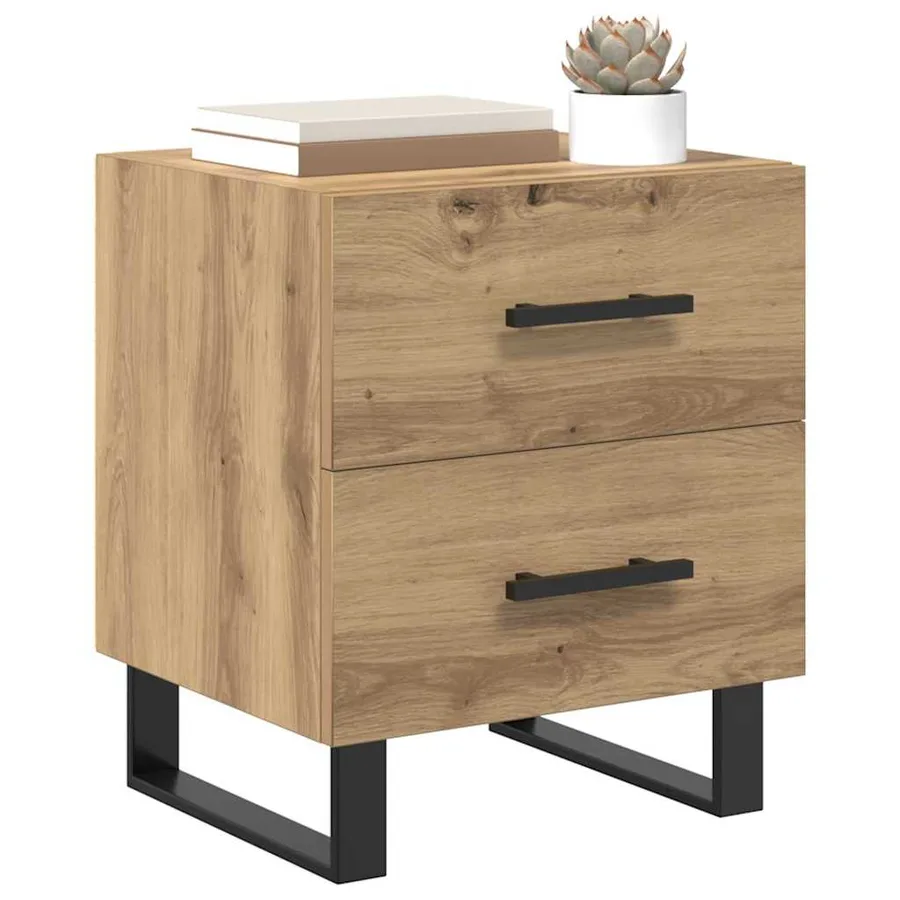 Cabinet de chevet 2 pc Chêne artisanal 40 x 35 x 47,5 cm - 3