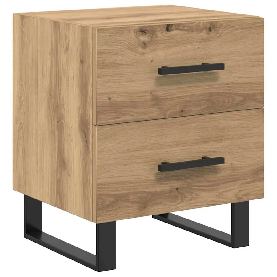 Cabinet de chevet 2 pc Chêne artisanal 40 x 35 x 47,5 cm - 5