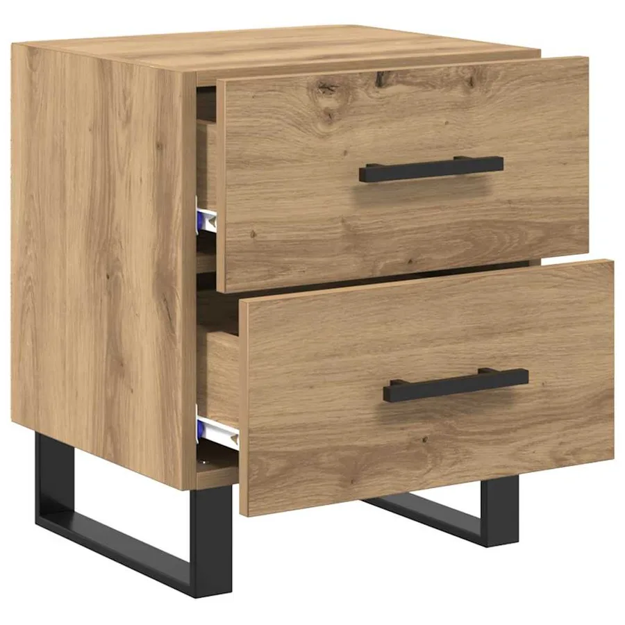 Cabinet de chevet 2 pc Chêne artisanal 40 x 35 x 47,5 cm - 6