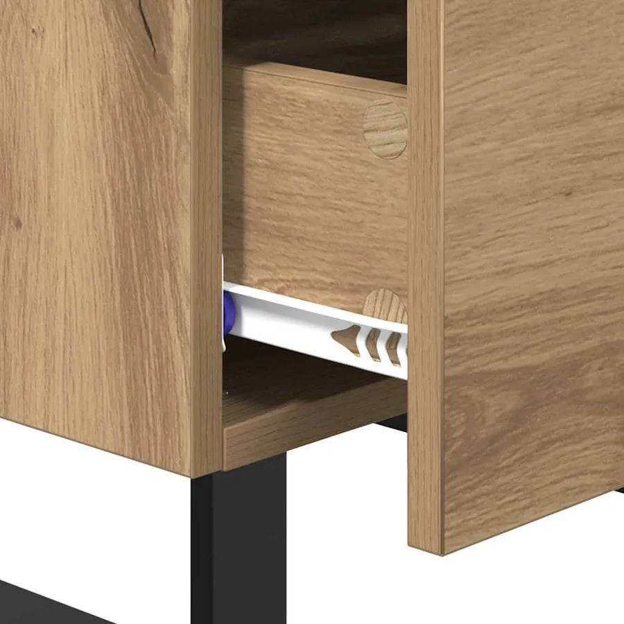 Cabinet de chevet 2 pc Chêne artisanal 40 x 35 x 47,5 cm - 8