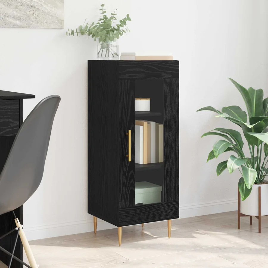 Buffet Chêne noir 34 x 34,5 x 90 cm Bois d'ingénierie