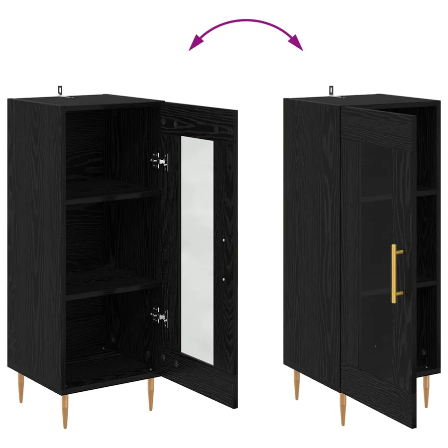 Buffet Chêne noir 34 x 34,5 x 90 cm Bois d'ingénierie - 12