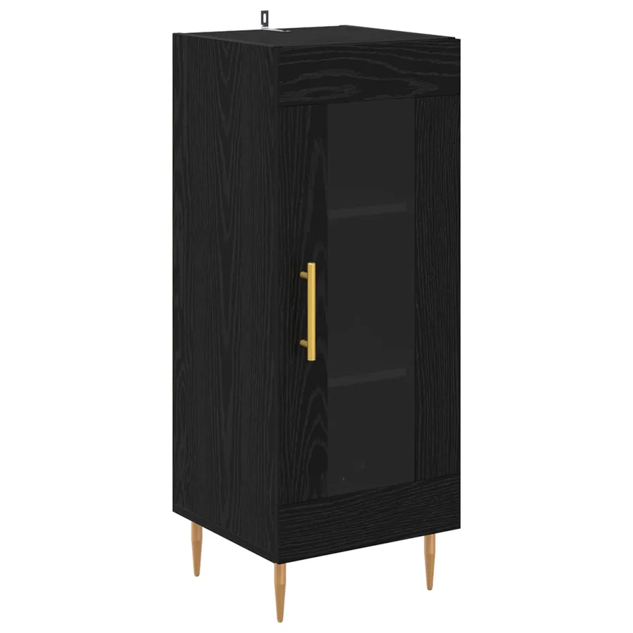 Buffet Chêne noir 34 x 34,5 x 90 cm Bois d'ingénierie - 2
