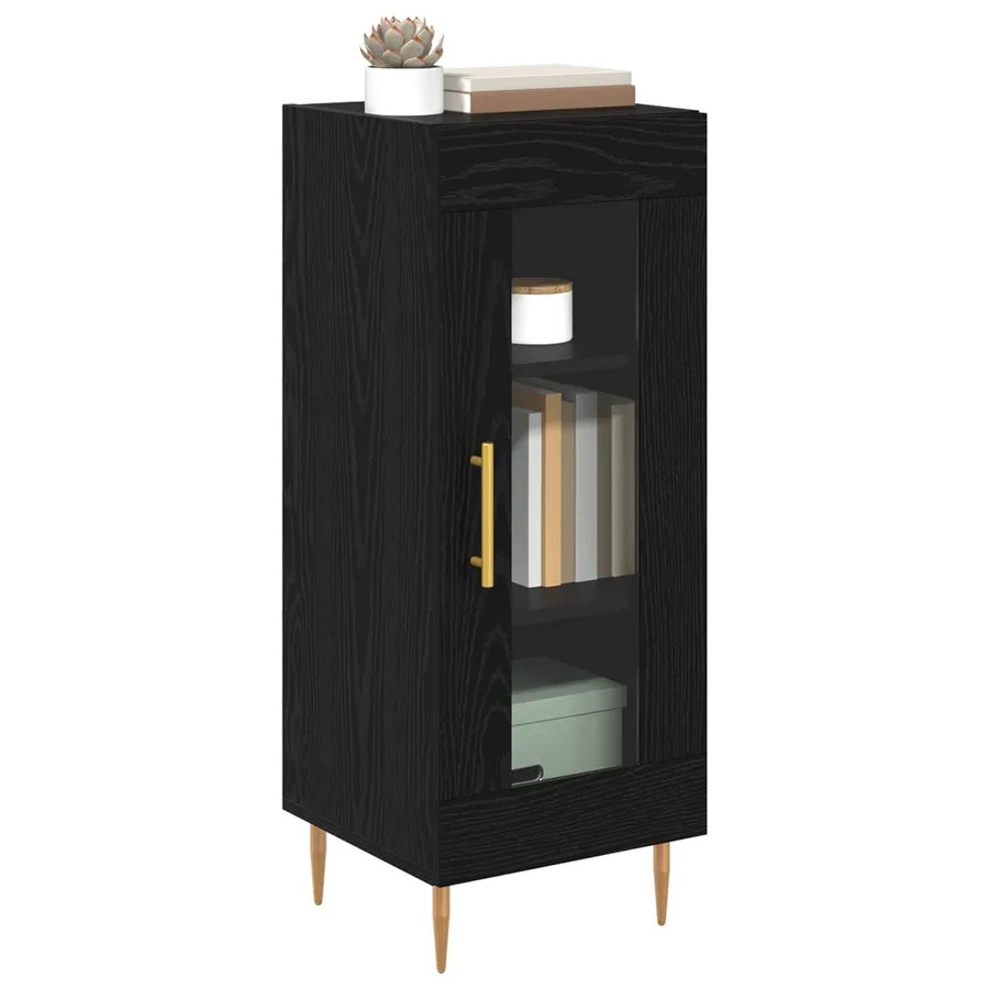 Buffet Chêne noir 34 x 34,5 x 90 cm Bois d'ingénierie - 3