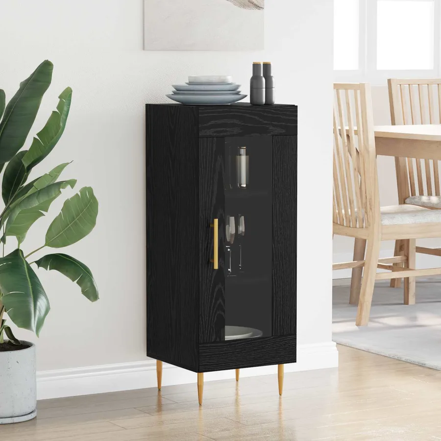 Buffet Chêne noir 34 x 34,5 x 90 cm Bois d'ingénierie - 4