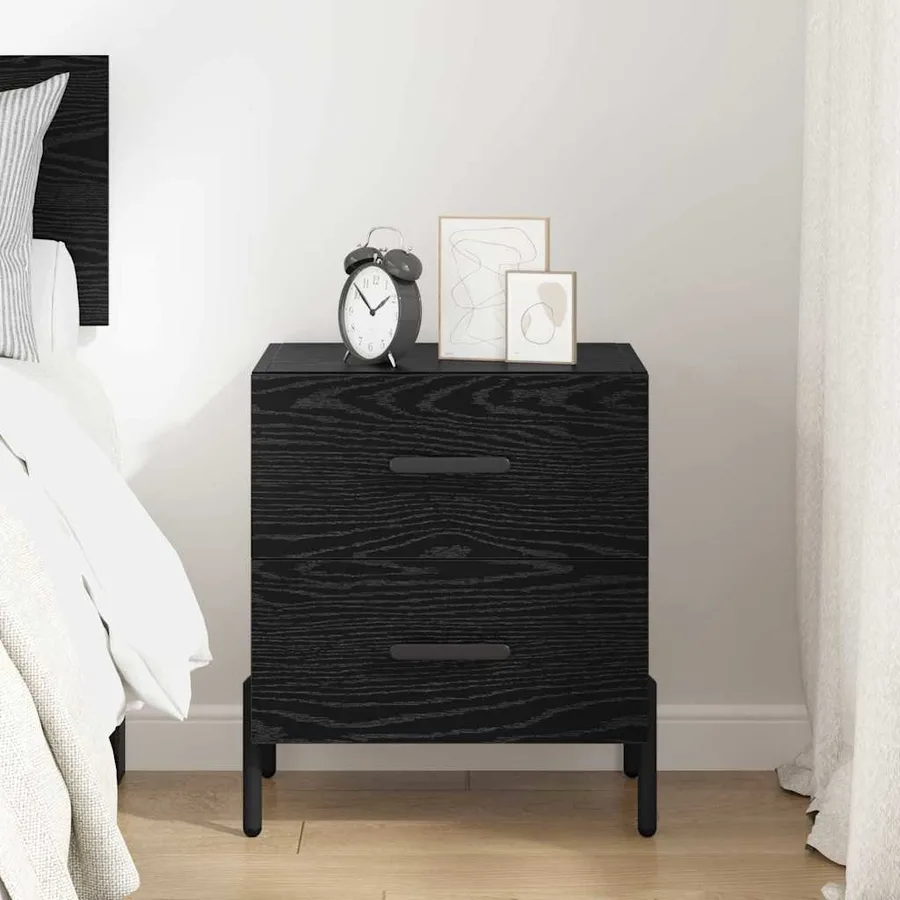 Cabinet de chevet avec tiroir Chêne noir 40 x 35 x 47,5 cm - 4