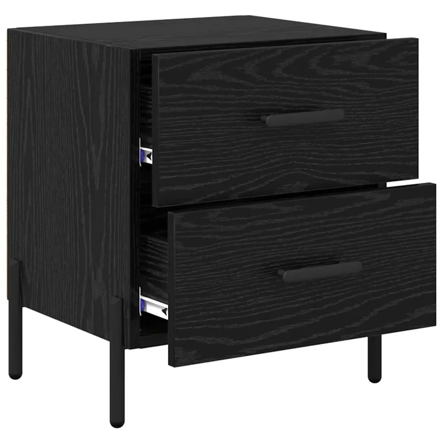Cabinet de chevet avec tiroir Chêne noir 40 x 35 x 47,5 cm - 5